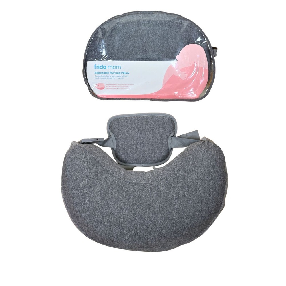 Frida Mom Adjustable Nursing Pillow Gray Heather with Backrest and Layers